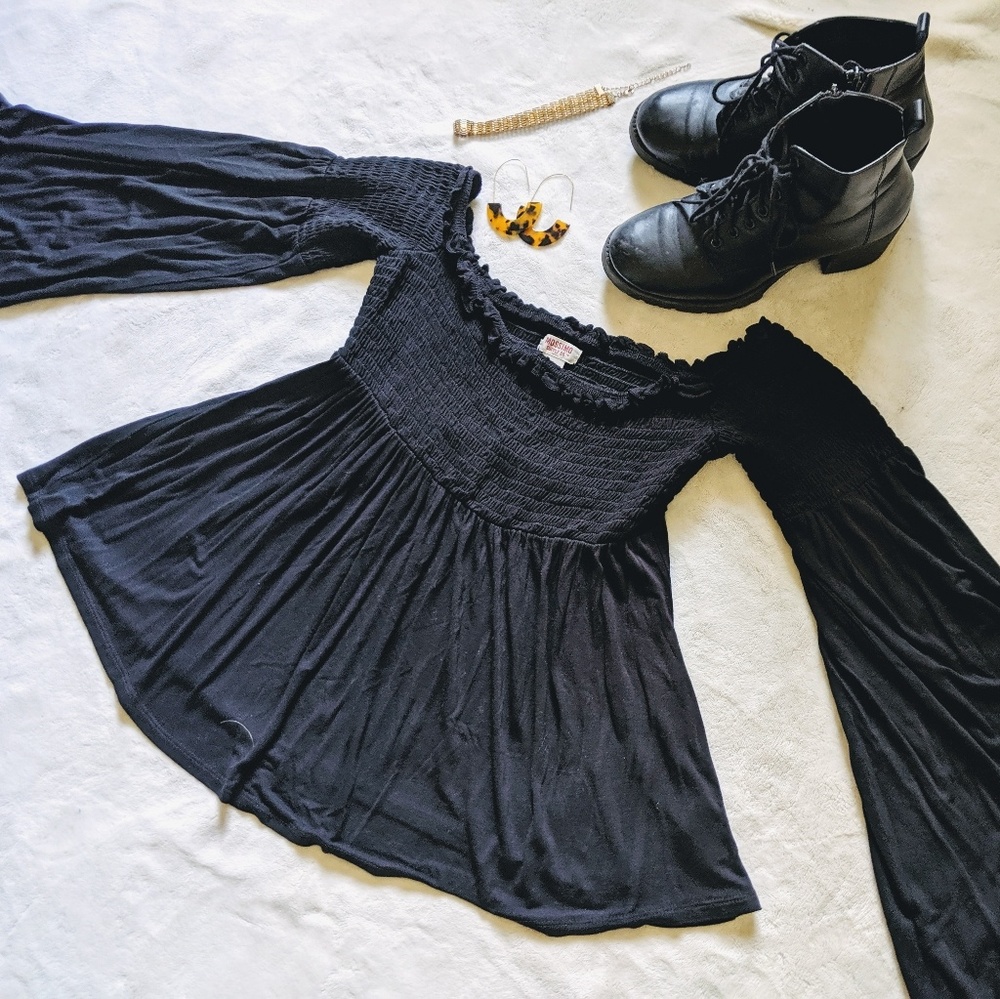 Mossimo Off-Shoulder Black Blouse